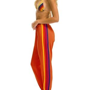 Five striped sweatpants- orange, yellow , purple